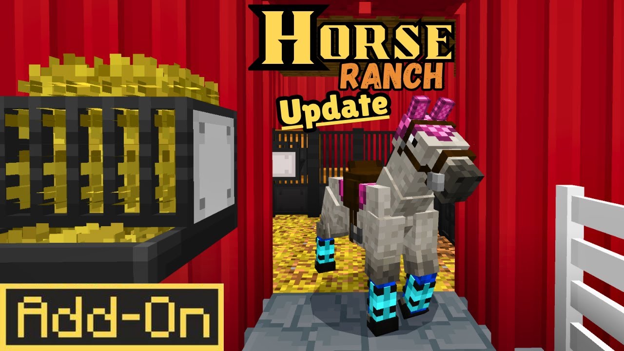 Horse Ranch UPDATE 🐎 Horse Tack and Blueprints | Minecraft Addon Showcase