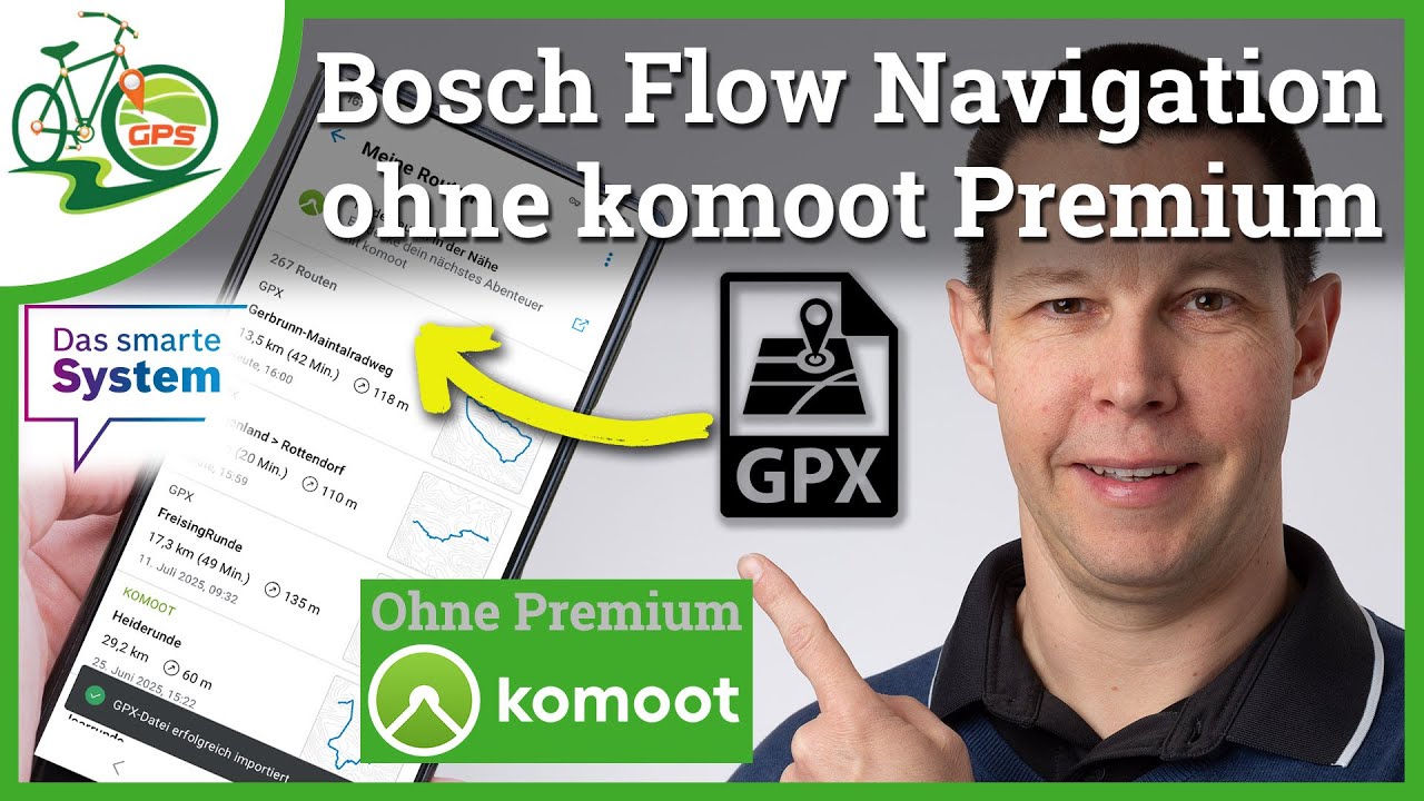 Bosch Navigation ohne komoot Premium Abo 👉 So funktioniert der GPX-Import in die Flow App 📲