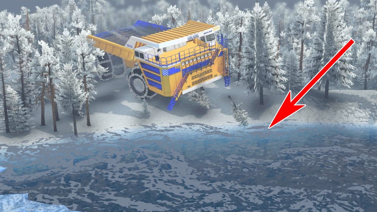 ПРОВАЛИТСЯ 450 ТОННЫЙ БЕЛАЗ ПОД ЛЁД? - ЗИМНИЙ SPINTIRES