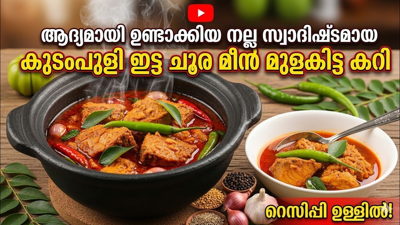 😋കുടംപുളി ഇട്ട് വറ്റിച്ച മീൻകറിയും ചൂട് ചോറും!ഒരു പഴയകാല ഓർമ്മ 🔥!