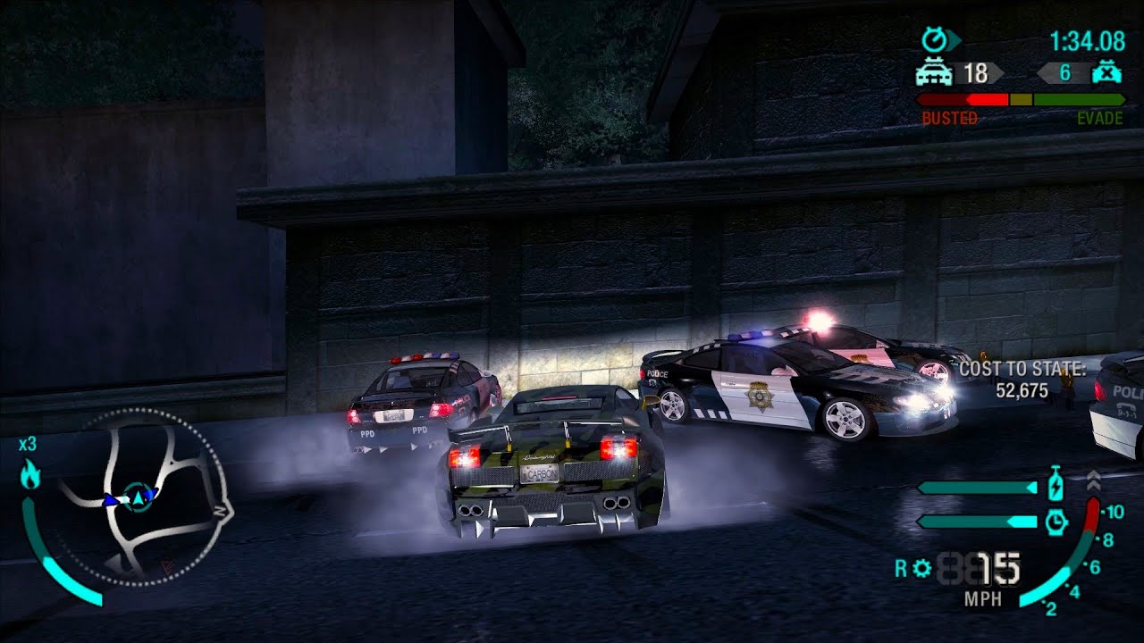 Lamborghini Gallardo vs COPS | Need For Speed Carbon (1440p 60FPS)
