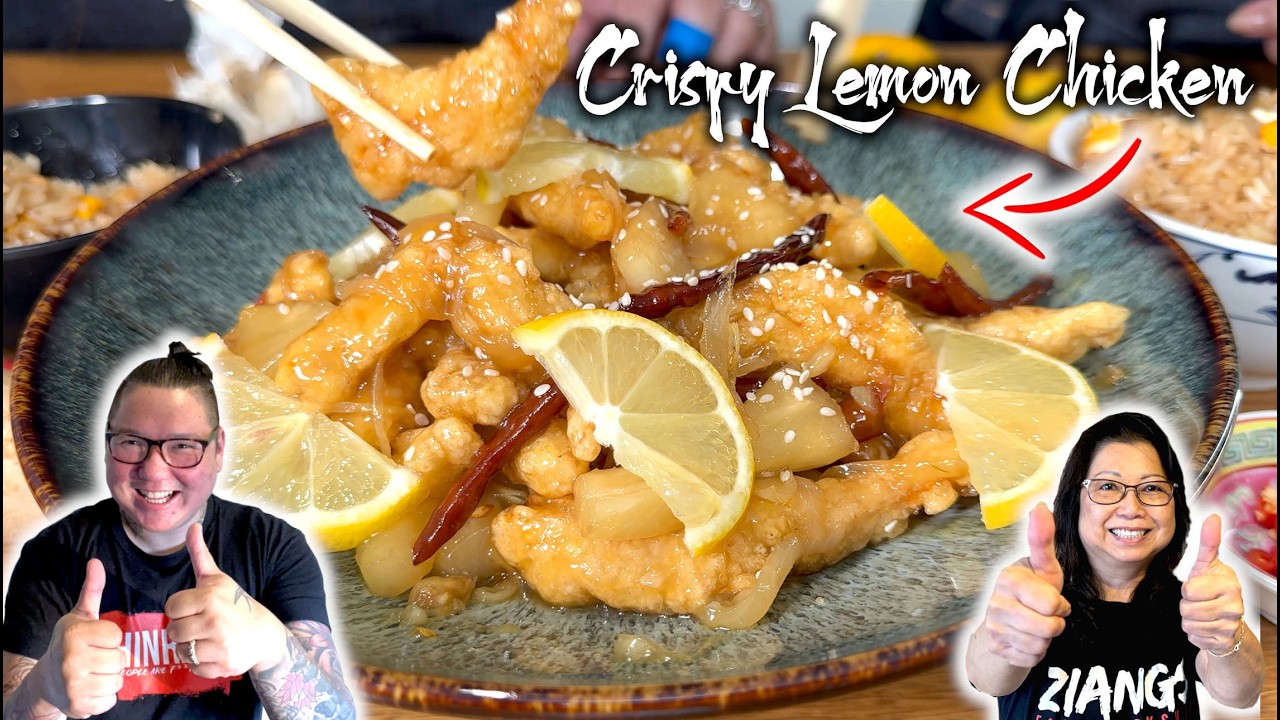 How To Cook The BEST Crispy Lemon Ginger Chicken 🍗🍋 And Quick Egg Fried Rice 🍳🍚