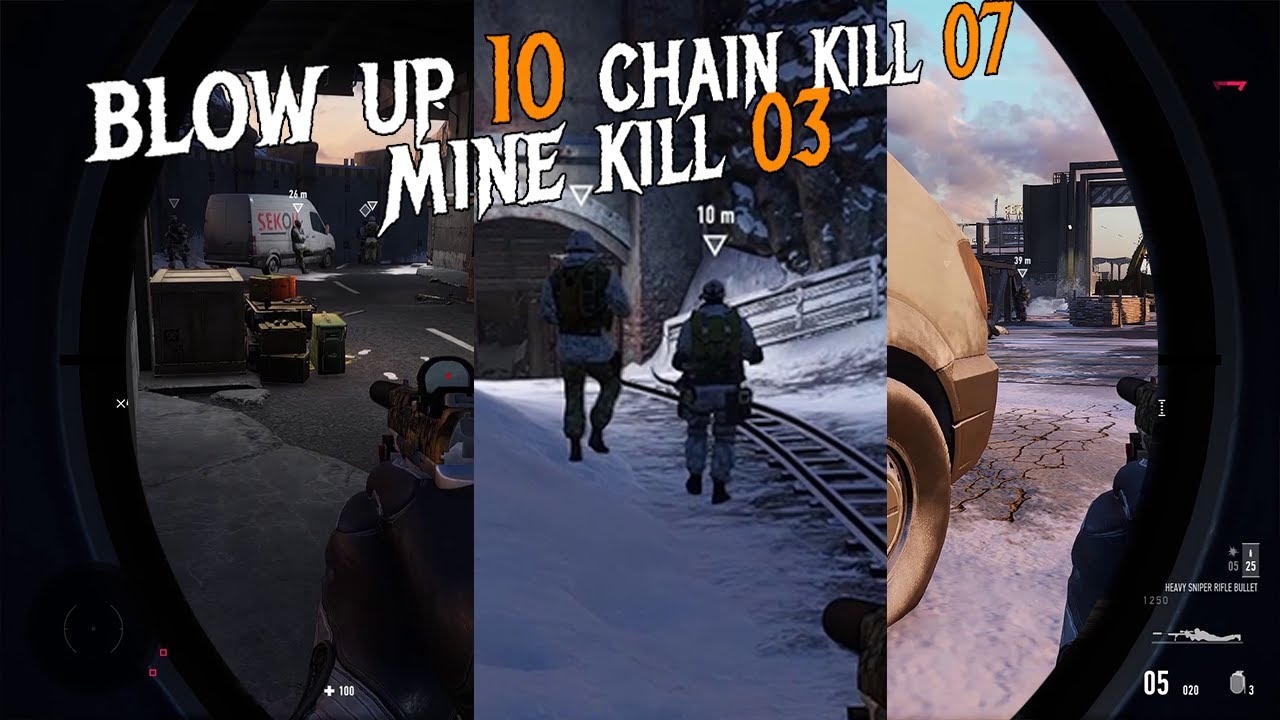 sniper ghost warrior contracts - explode 10, chain kill 07, mine kill 03, challenges 8/9/10