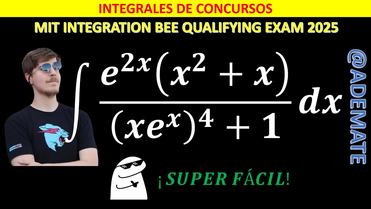 Sustitución trigonométrica |Integral de (e^{2x}(x^2+x))/((xe^x)^4+1)| MIT INTEGRATION BEE |