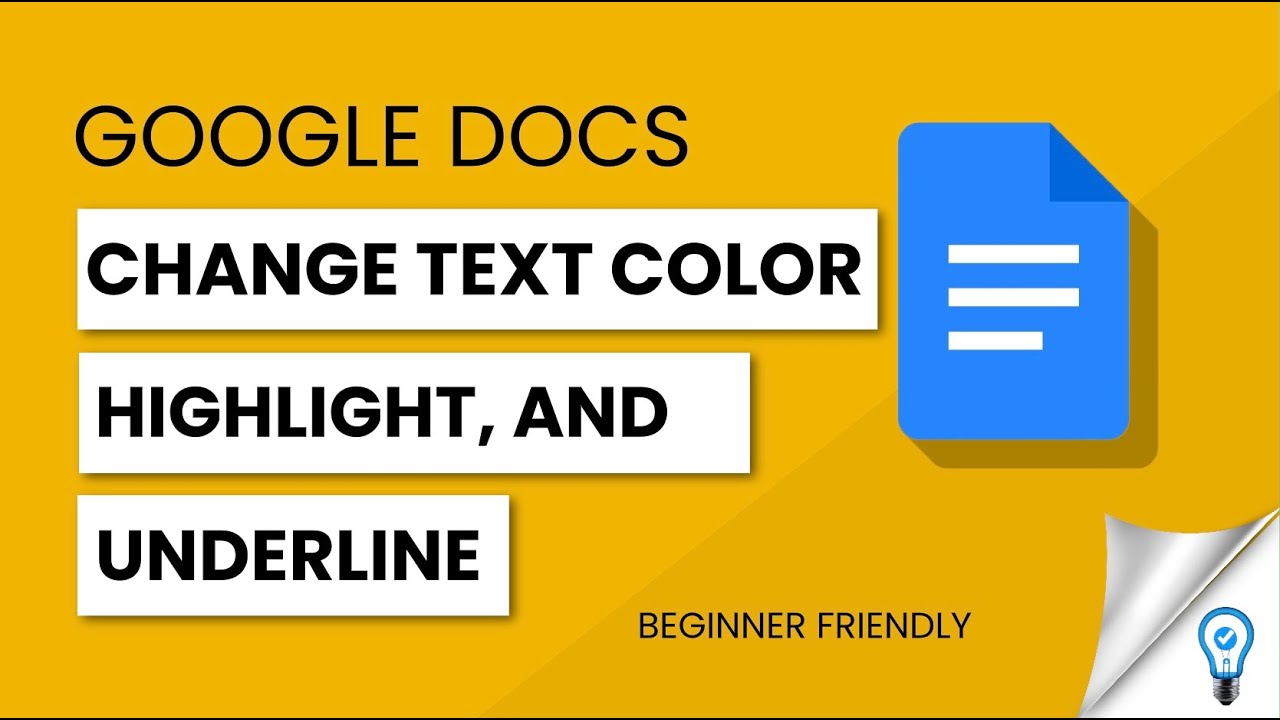 How to underline, highlight and change text color text in Google Docs