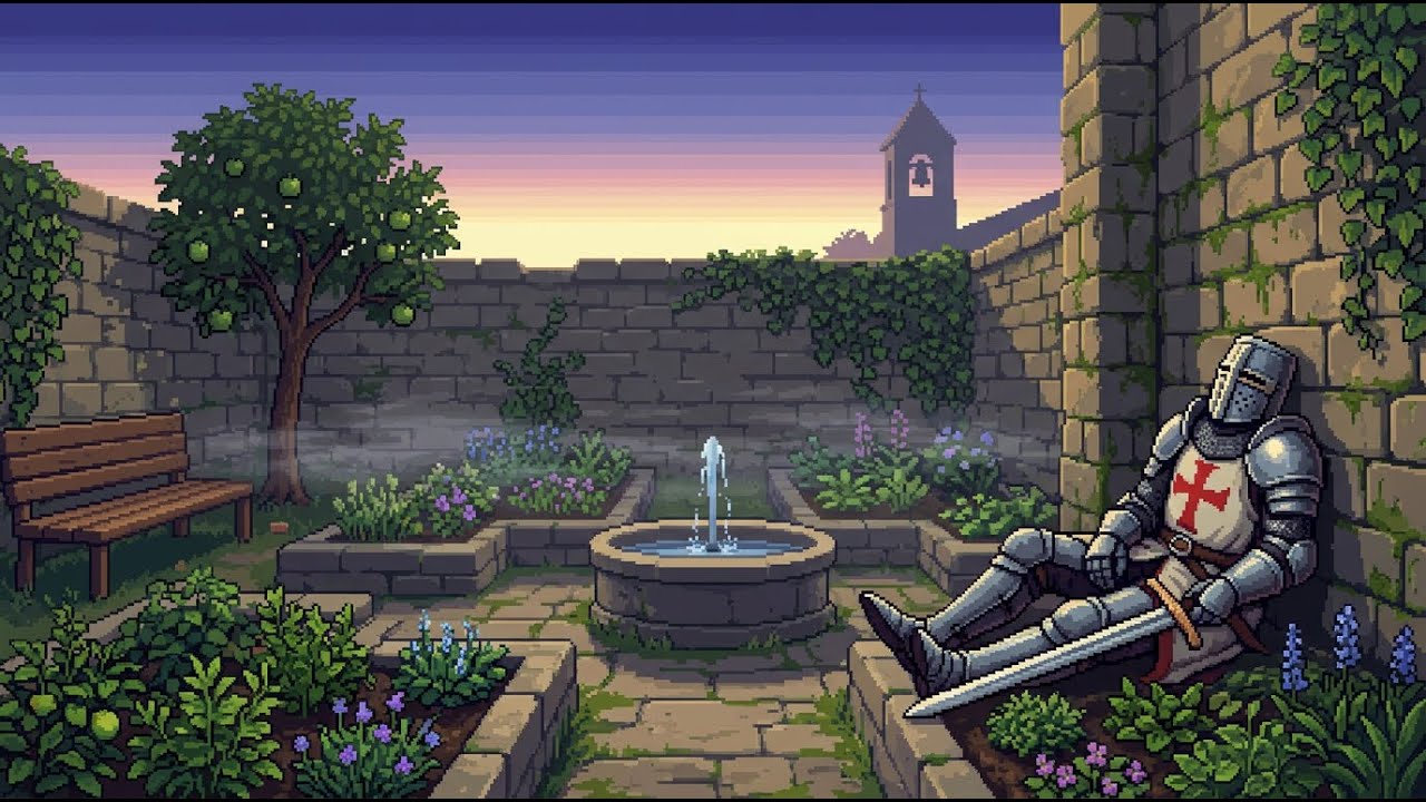 The monks are sleeping. | Monastery Garden at Dawn — Peaceful Medieval Ambient (3 Hours)