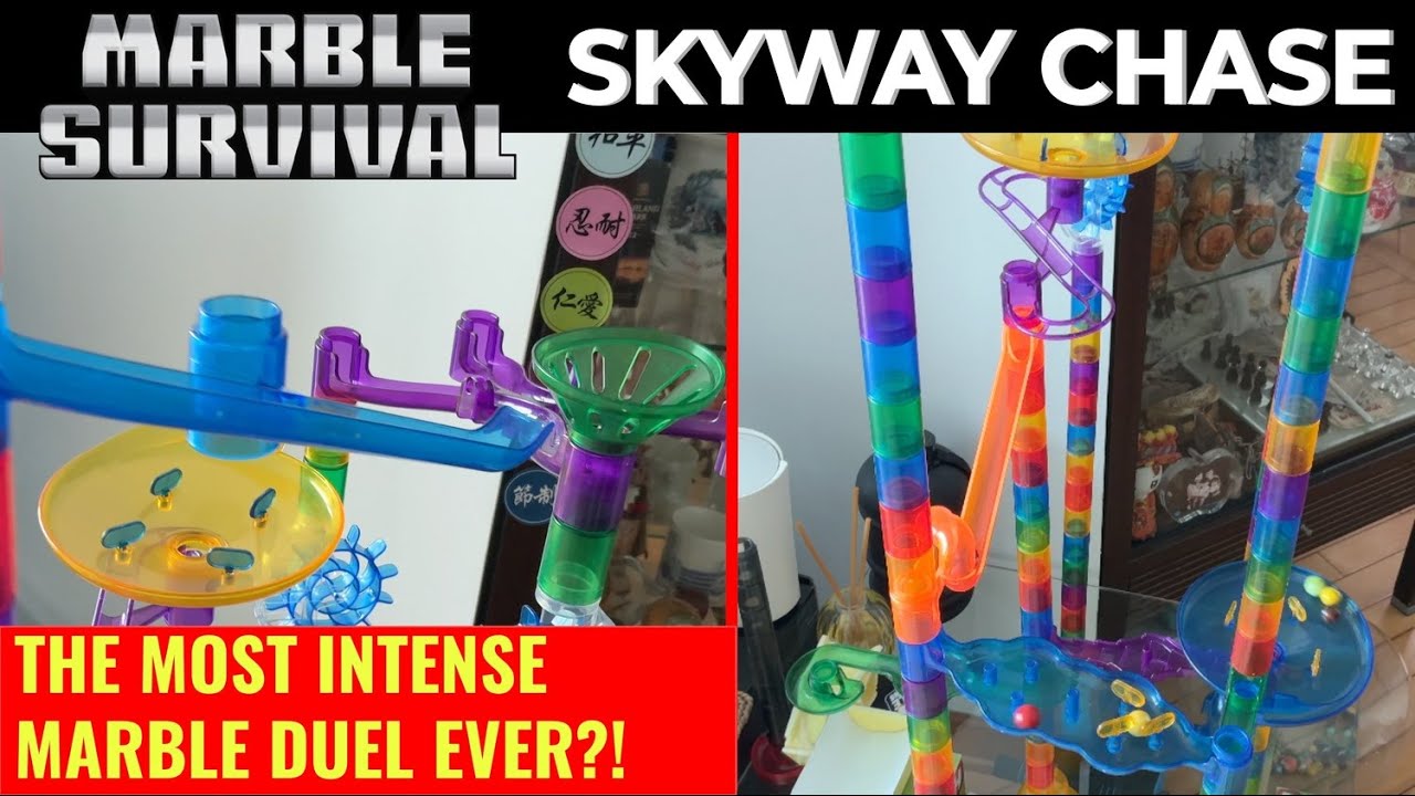 Most Intense Marble Duel Ever?! Marble Survival- Skyway Chase Tournament