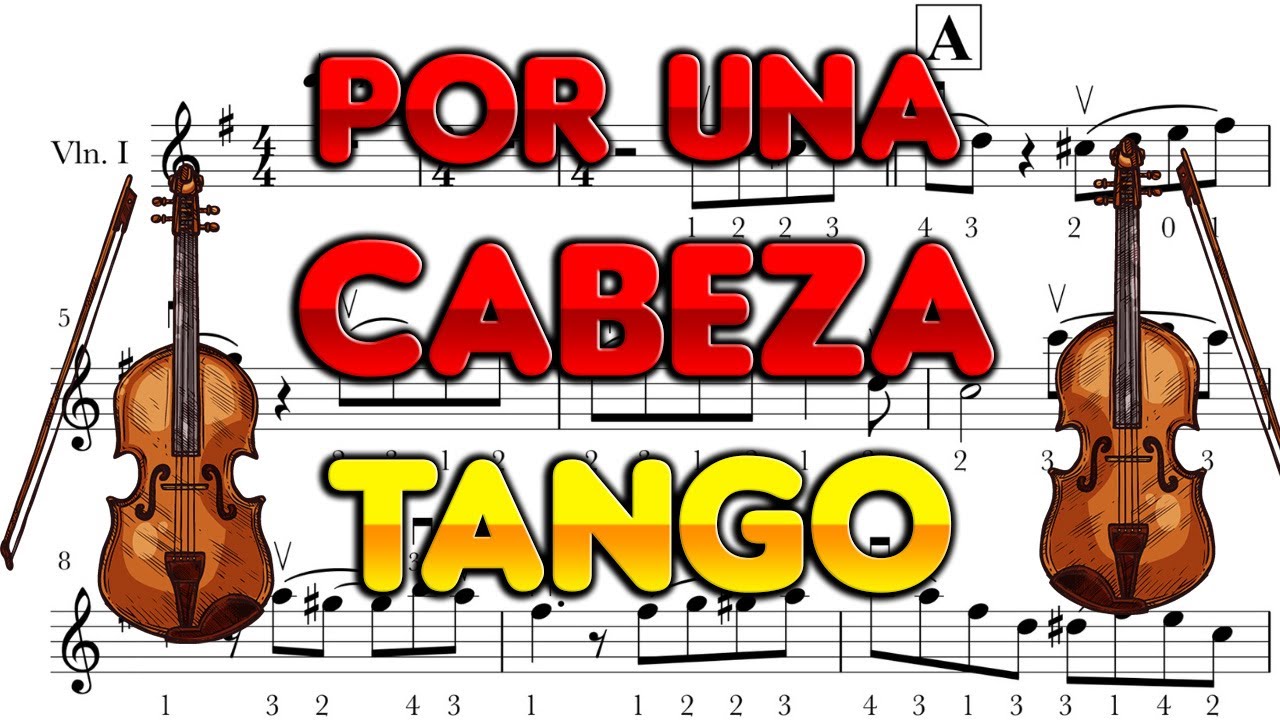 TANGO / POR UNA CABEZA /partitura violino/ violin sheet easy violin sheet / Carlos Gardel