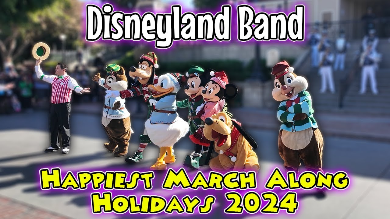 Disneyland Band with Characters | Happiest March Along on Earth Christmas Songs | Mickey & Friends