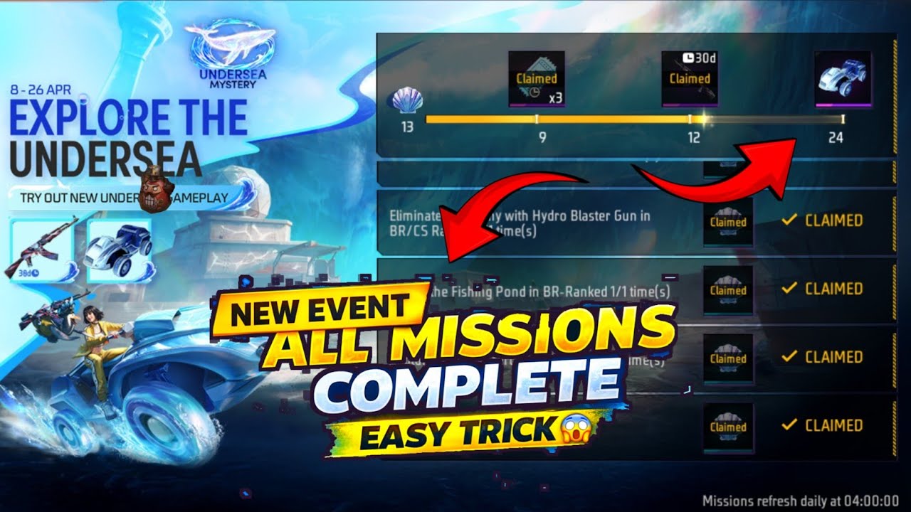Explore The Undersea Event Free Fire | Explore The Undersea Event Mission Kaise Complete Kare 
