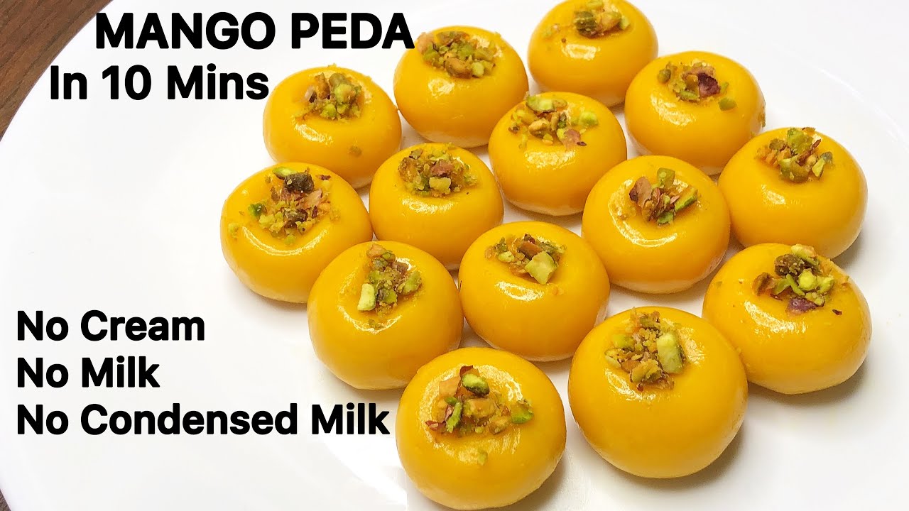 Mango Peda Recipe in 10 Minutes | No Cream, No Milk, No Condensed Milk | Peda Recipe