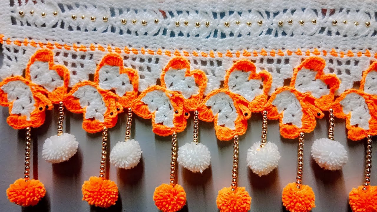 Wow🦋 latest Crochet Butterfly toran design 🦋#2024, gate parda design,new woolen toran, jhalar design