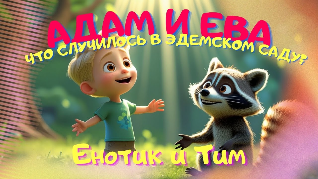Детский мультфильм АДАМ И ЕВА: Что случилось в Эдемском саду? Енотик и Тим | Божья школа