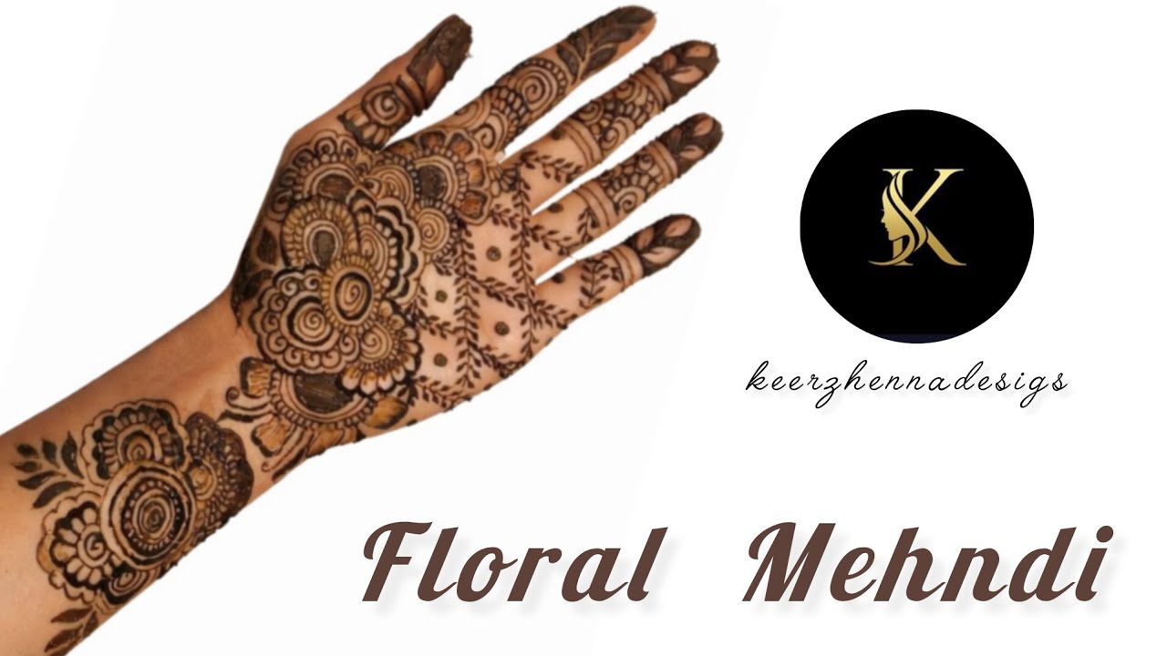 Easy Floral Arabic Mehandi Design 