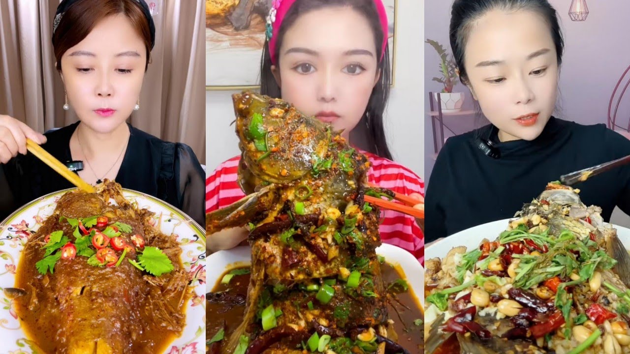 Chinese Mukbang Food Eating Show | God eats fish, Spicy Braised Fish #149