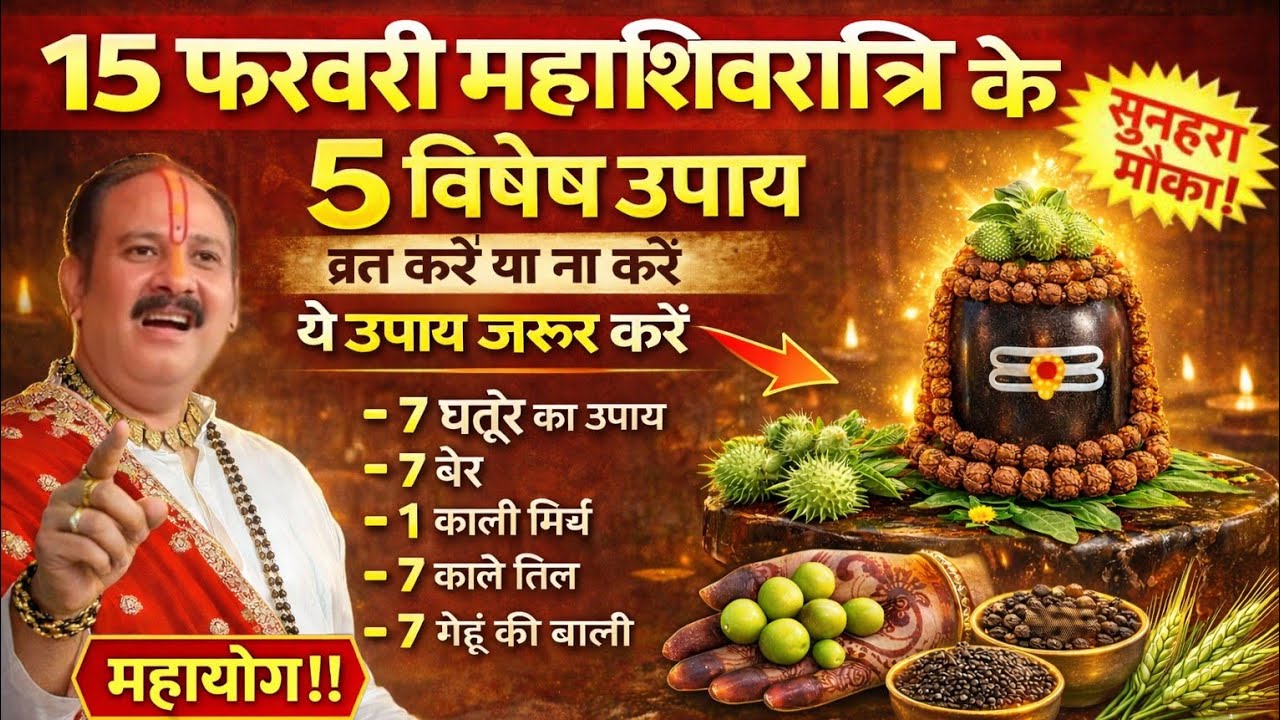 🔱15 फरवरी महाशिवरात्रि 2026 के 5 विशेष उपाय | 100 साल बाद बना महायोग,5 चमत्कारी उपाय #pradeepmishra 