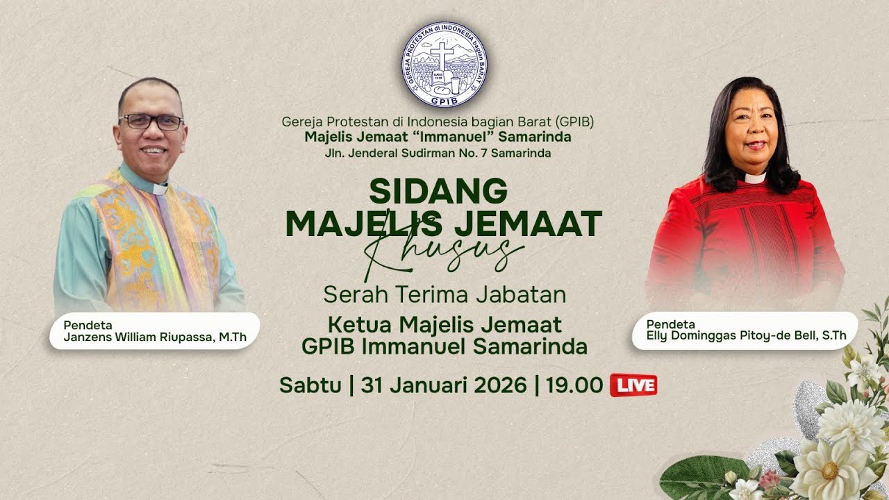 SIDANG MAJELIS JEMAAT KHUSUS SERAH TERIMA JABATAN KETUA MAJELIS JEMAAT