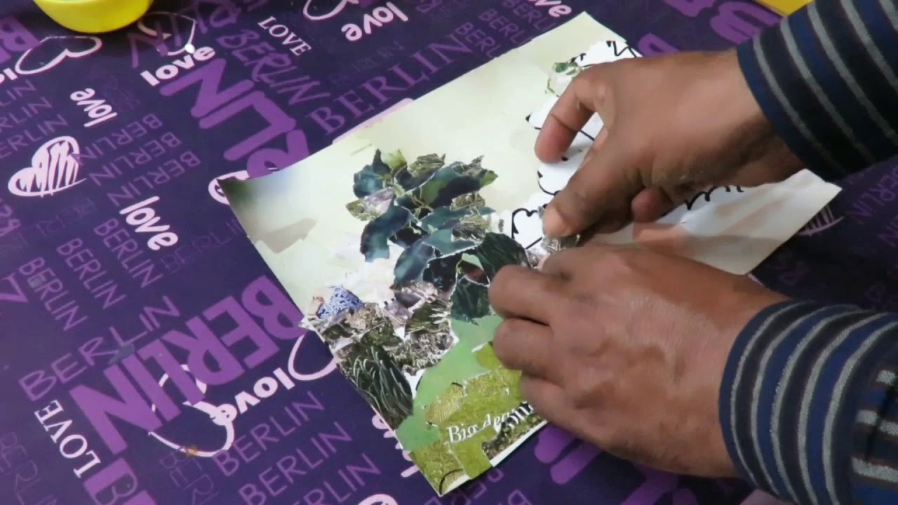 How to make paper Collage for Beginners, beautiful scenery.