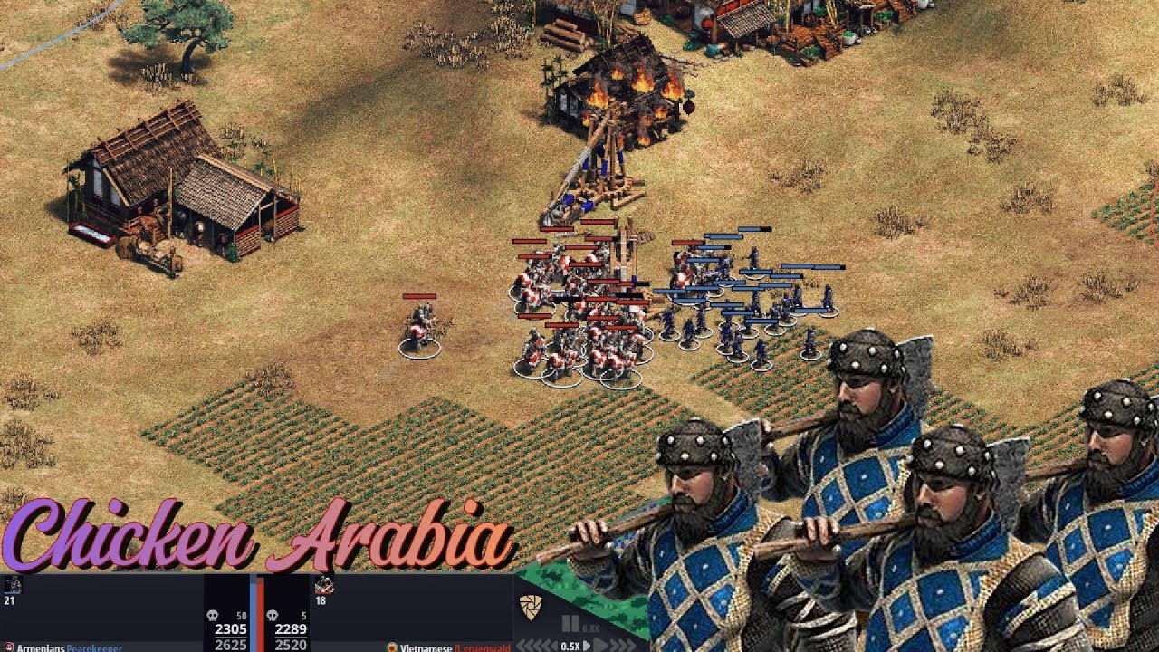 Armenians (995 elo) vs Vietnamese (981) RANKED chicken Arabia 1v1 RM 20250523 [AoE2]