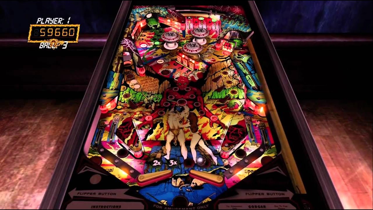 Gorgar The Pinball Arcade Xbox 360 720P gameplay 1979 Williams Electronics