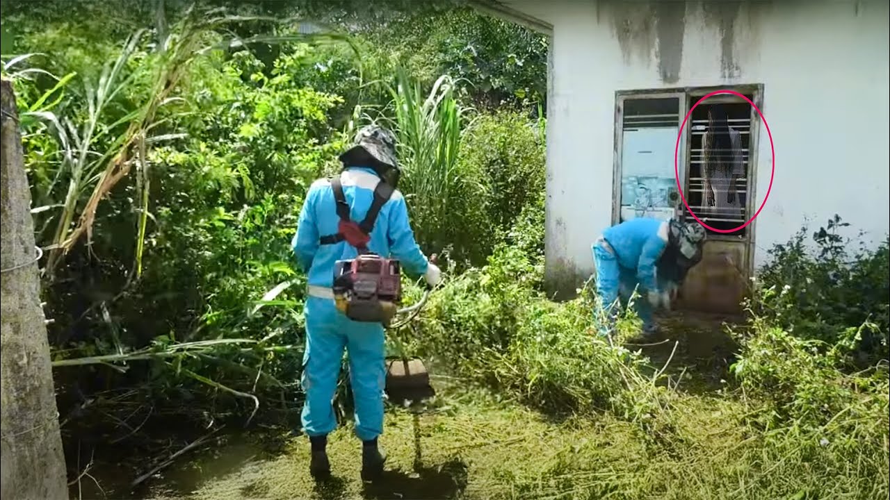Time-Lapse: Cleaning an Overgrown Abandoned House — Shocked to See a Strange Figure at the Window🏚️👻