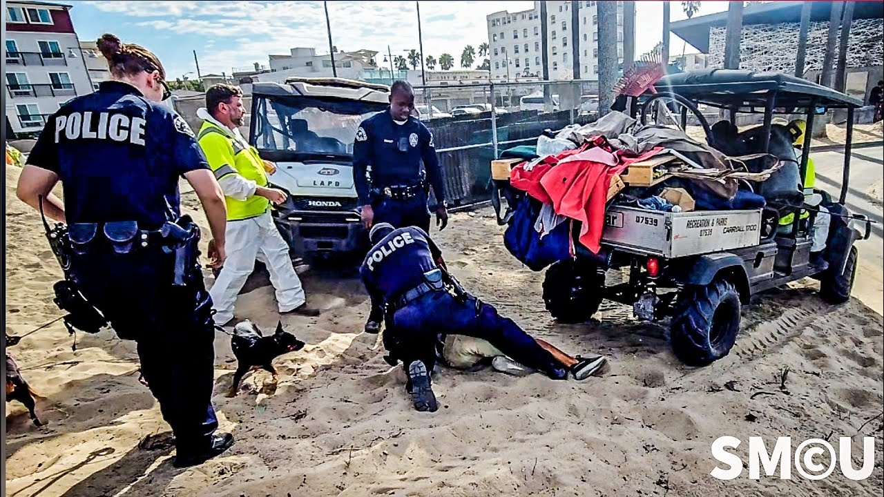Venice Beach Homeless Encampment Cleanup Continues Amid Sweltering Heatwave