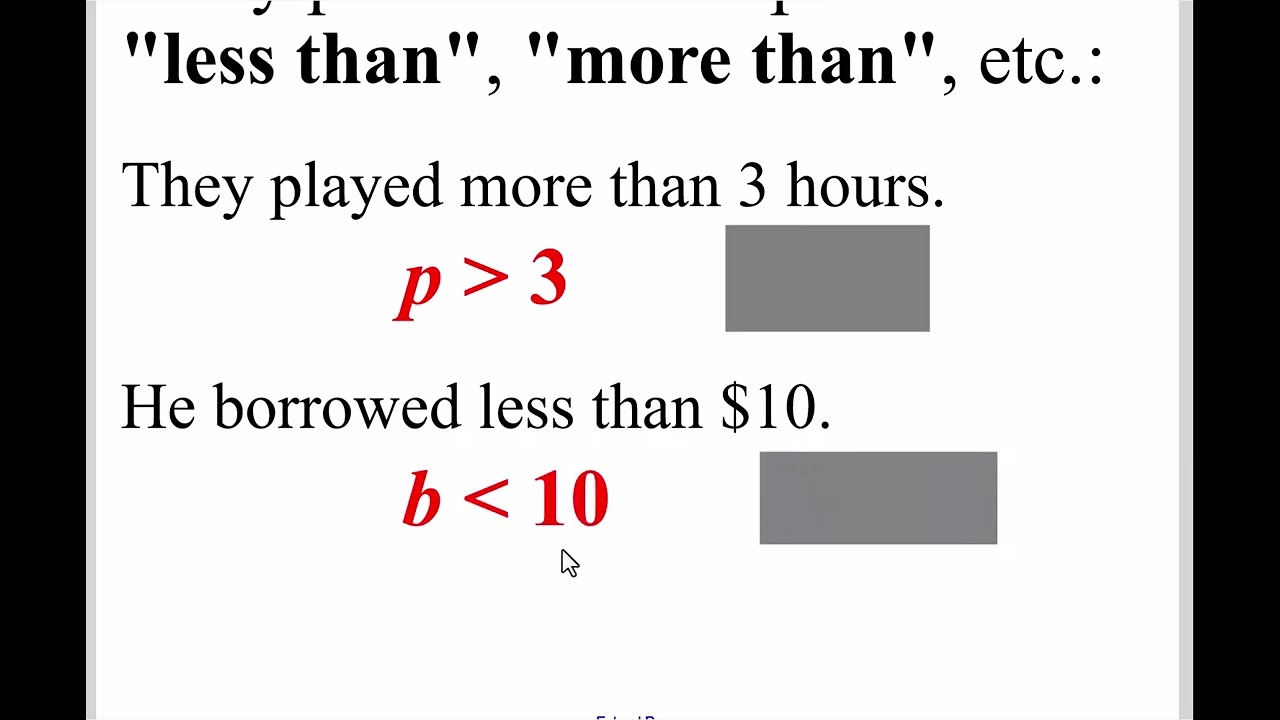 Algebraic Inequalities - Interpreting Word Problems