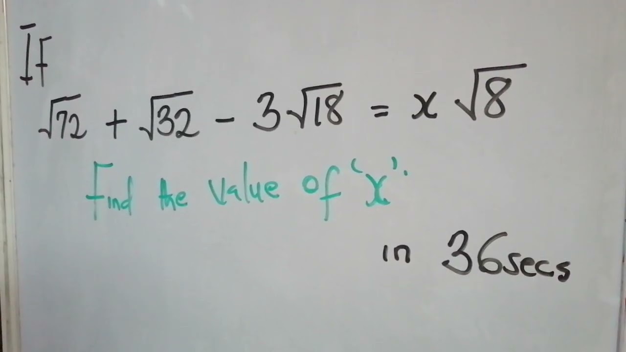 Fast finger to find value of 'x' in 36 secs