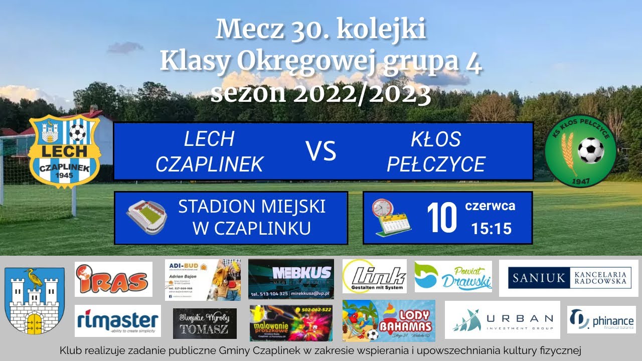 Lech Czaplinek - Kłos Pełczyce 1:1 - 10.06.2023 (skr&oacute;t)