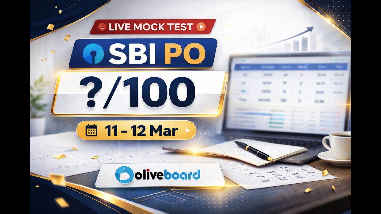 🎯Oliveboard SBI PO 2026 Live Mock Test 📚✍️|11-12 Mar | share Score👆| #today #rbiassistant #live #sbi