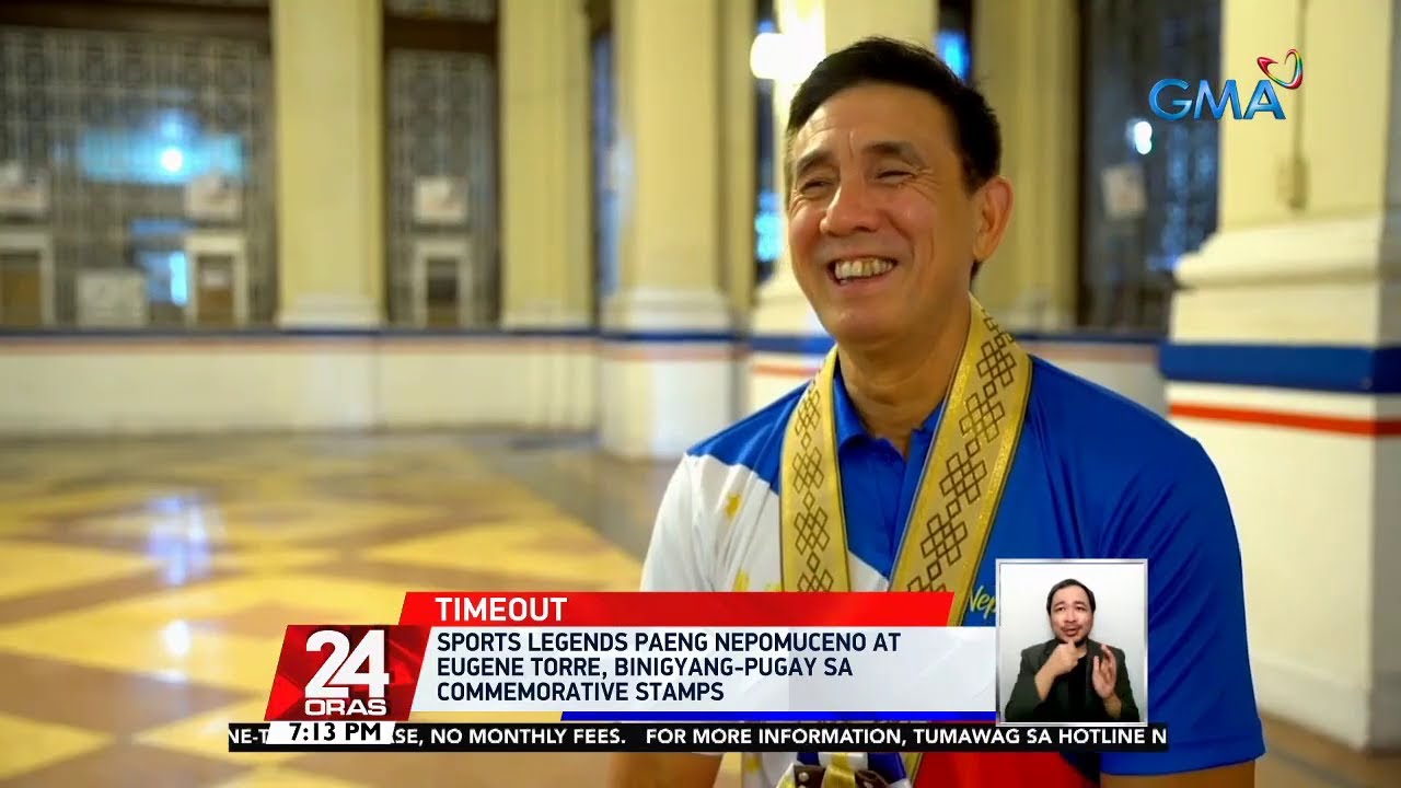 Sports legends Paeng Nepomuceno at Eugene Torre, binigyang pugay sa commemorative stamps | 24 Oras