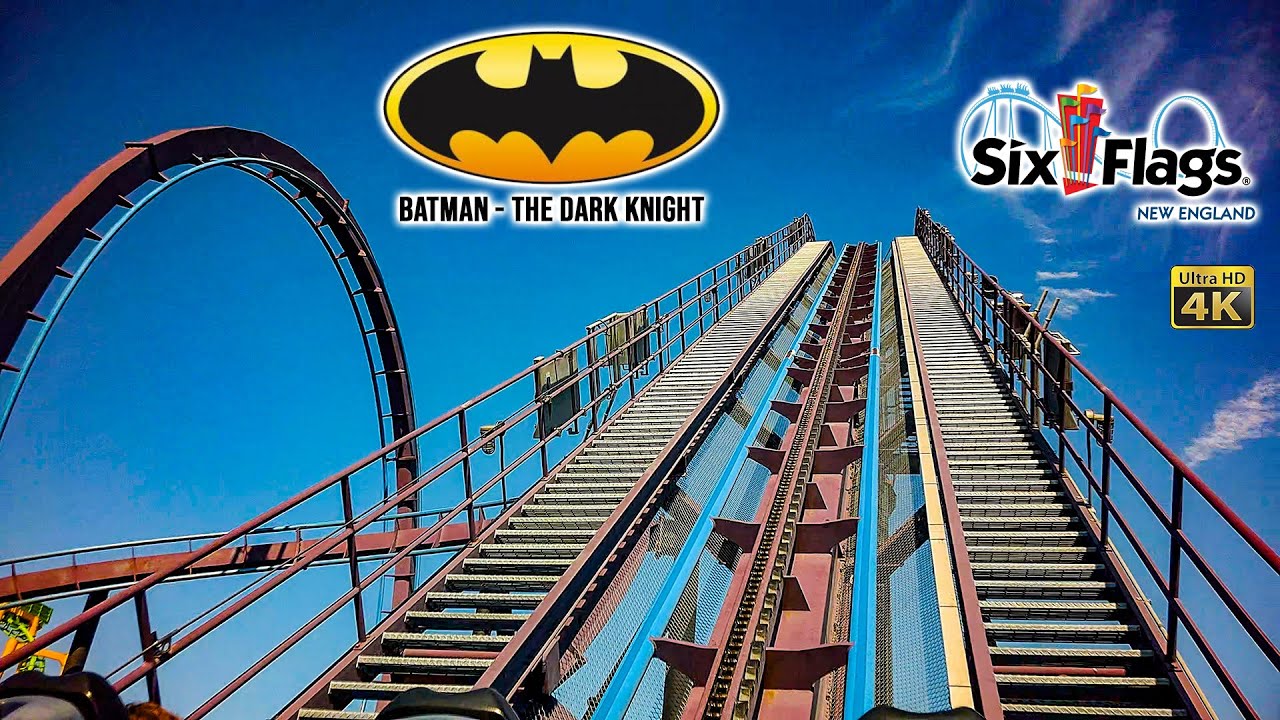 2023 Batman The Dark Knight Roller coaster On Ride 4K POV Six Flags New England