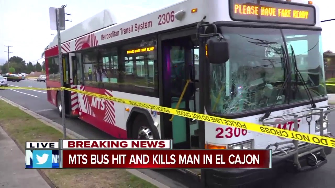 Man hit by bus in El Cajon dies