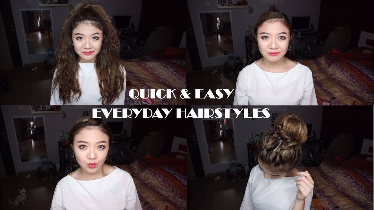 Easy Everyday Hairstyles | Rambut Kerja atau Sekolah - Tutorial Rambut Keriting Indonesia