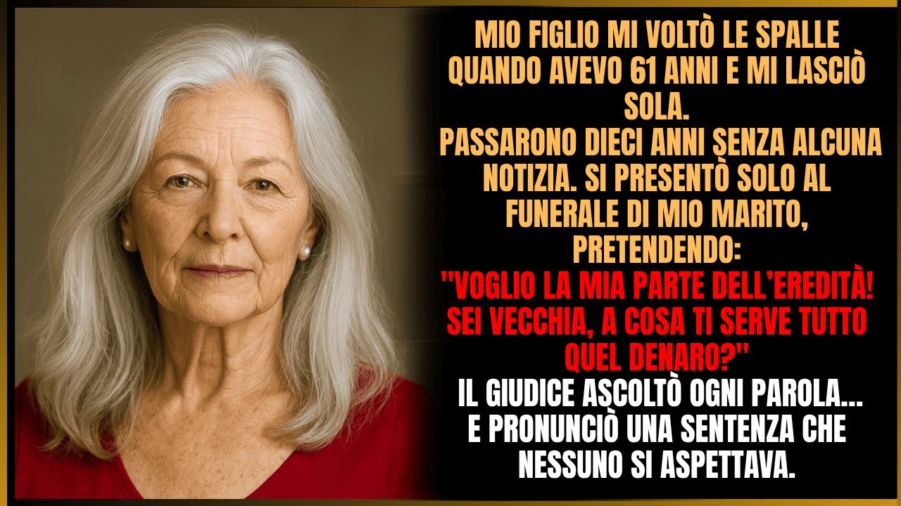 Quando ho compiuto 61 anni mio figlio mi ha abbandonata. Dopo 10 anni tornò per l’eredità, ma il...
