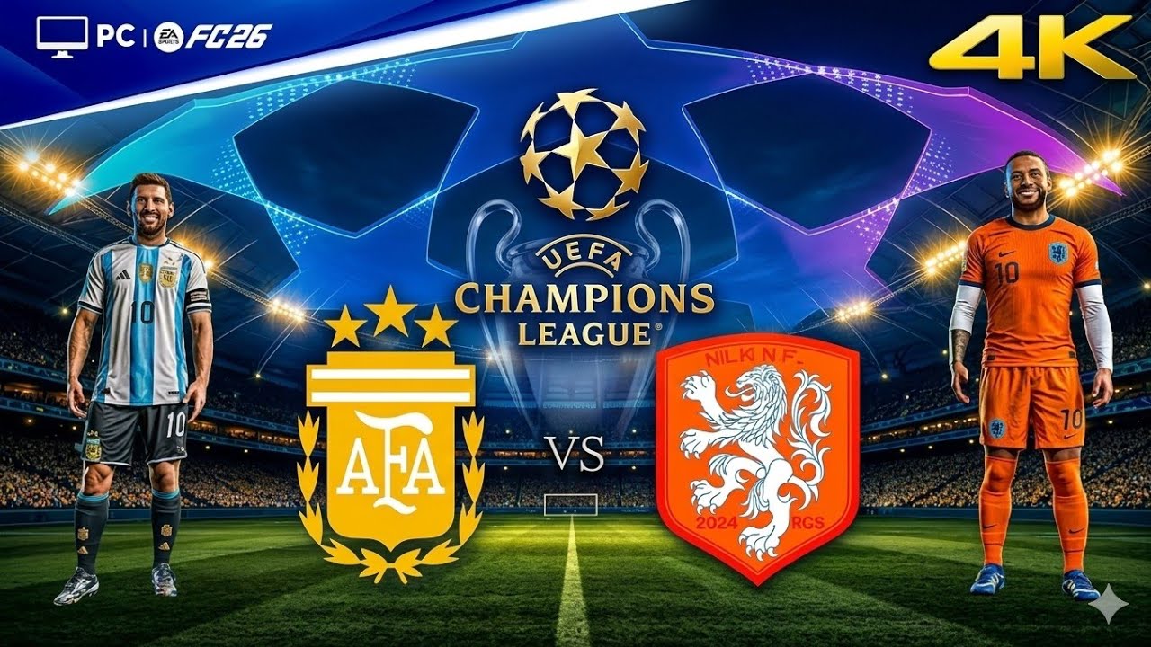 Argentina vs Netherlands 4K | UEFA Champions League | EA FC 26 PC Gameplay 2026