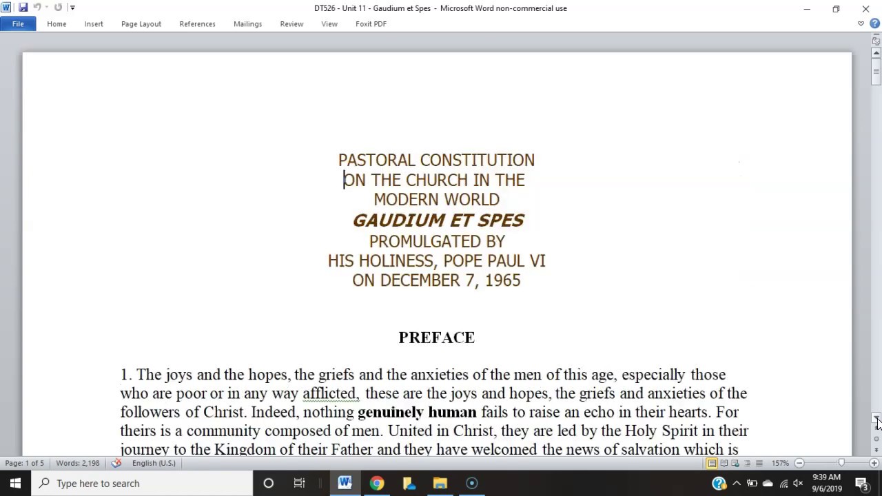 Ecclesiology Unit 11 - Gaudium et Spes