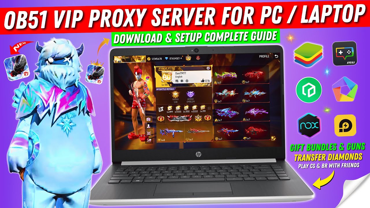 How To Download & Setup Free Fire Proxy Server on PC / Laptop | OB51 New ViP Proxy Server Free Fire