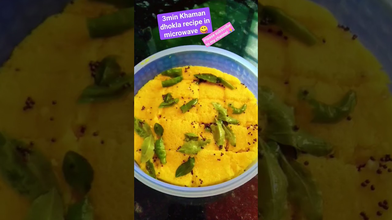 3min Khaman dhokla recipe in microwave 😋👌#shortvideo #youtubeshorts #cooking #dhokla
