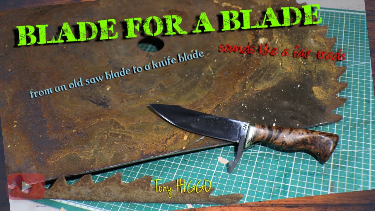 Hand forged knife from an old saw blade