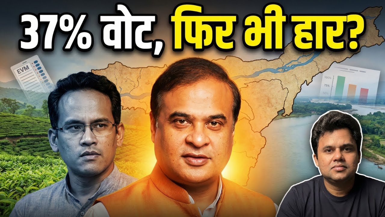 37% vs 37% Votes, 11 vs 3 Seats! Assam Ka Election Puzzle #assampolitics #bjp #congress