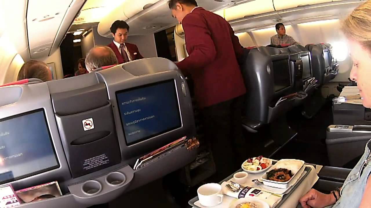 YANGON BANGKOK A330 300 THAI AIRWAYS BUSINESS CLASS 080414