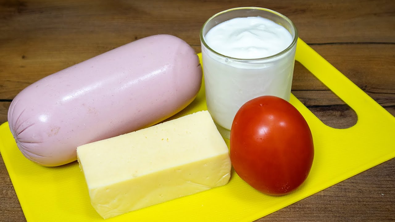 Быстрый рецепт с колбасой. Вкусный и простой пирог за 5 минут. #53