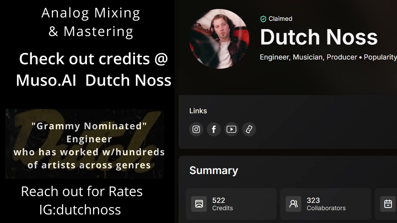 Analog Mixing and Mastering - Dutch Noss