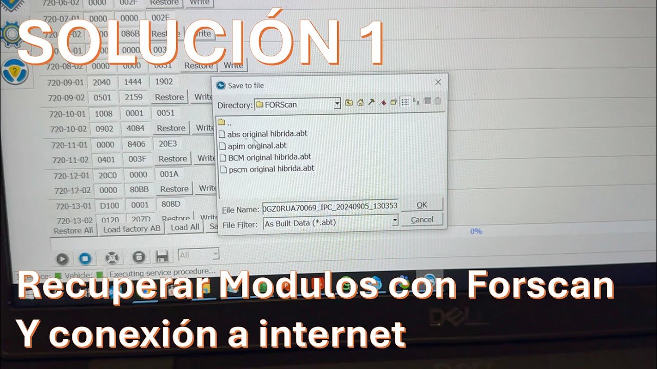 Solución 1: Recuperar Modulos Con Forscan y conexión a internet / FORD y MAZDA