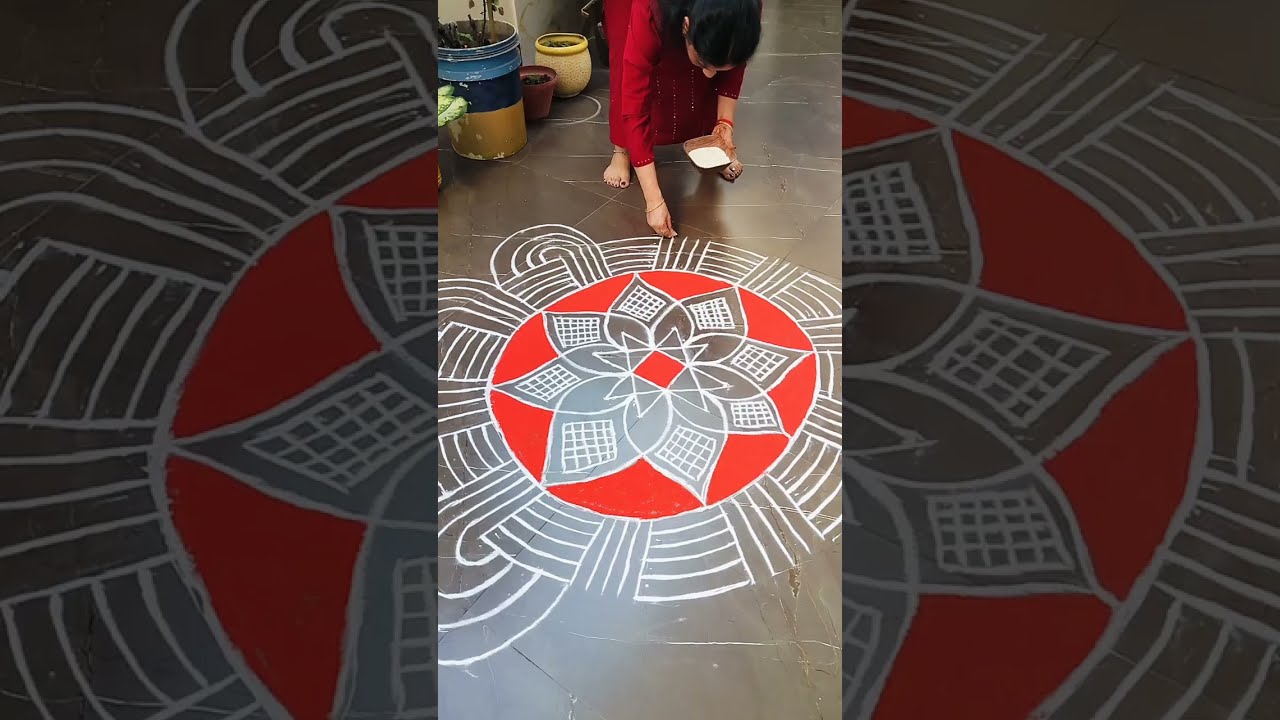 Full Video Link | Easy Festival Rangoli Design | Daily Kolam Design | Padi Kolam 