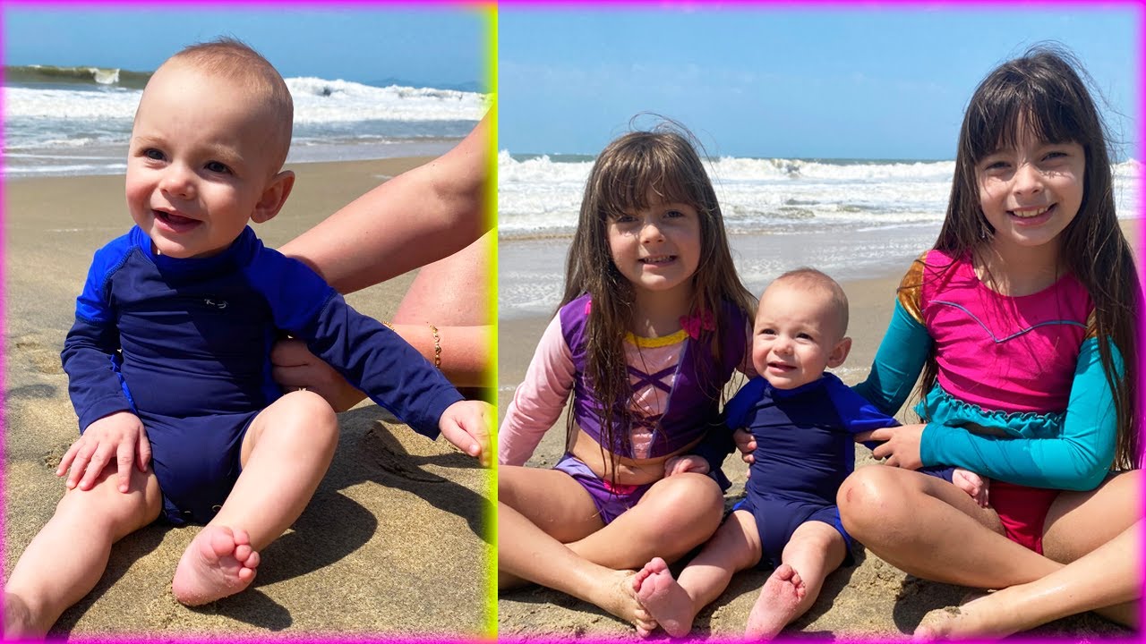 Primeira vez na praia do bebê Gabriel | Jéssica Godar e Laurinha e Helena e Gabriel