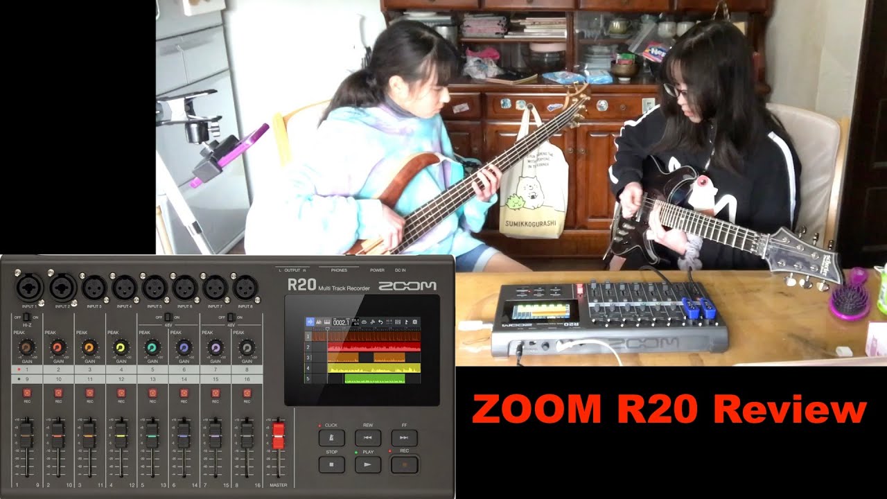 Zoom R20 MTR review + Jam (guitar + bass) Zoom R20 レビューとジャム(ギター＋ベース）