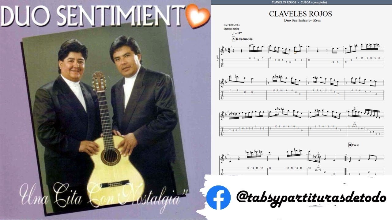 CLAVELES ROJOS _ DUO SENTIMIENTO  _ TABLATURA