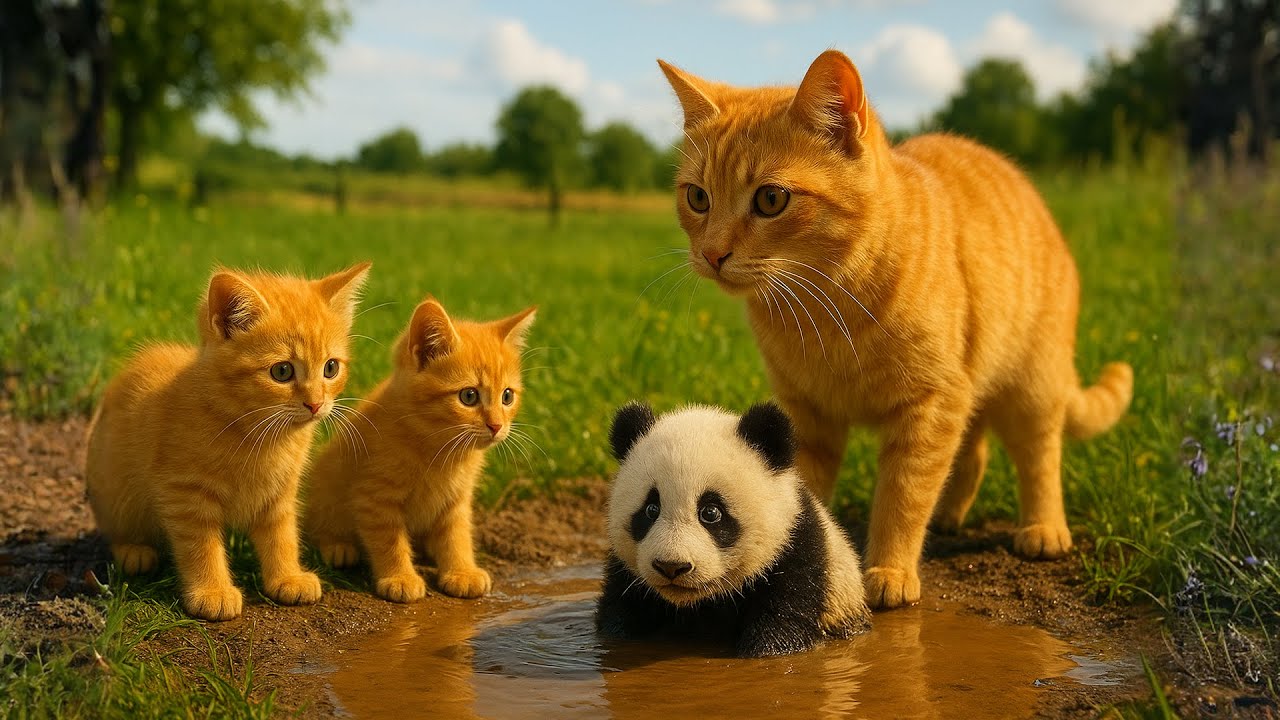 Mama Cat Trims Fur on the Farm and Makes Tiger Hat For Kittens At Home🐾🎩🐯
